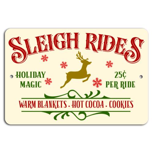 Sleigh Rides Cozy Holiday Magic  Cream Vintage SignAluminum 20x30cm（7.8x11.8inch）