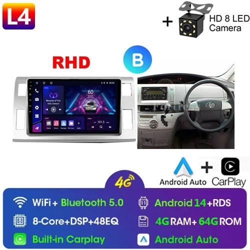 Android 14 Carplay WIFI+4G Car Radio For Toyota Previa 3 III XR50 Estima 2006-2019 Multimedia Player GPS 2din Head Unit Stereo