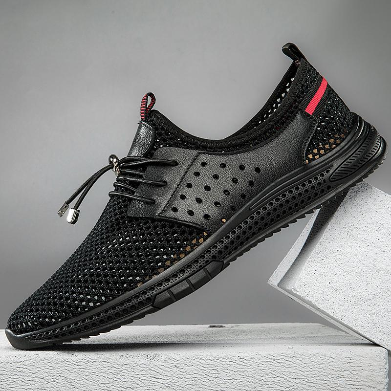 

Модная легкая мужская летняя обувь дышащие мужские повседневные туфли с перфорацией мужские лоферы крутые мокасины ручной работы на шнуровке для вождения 44 чёрный