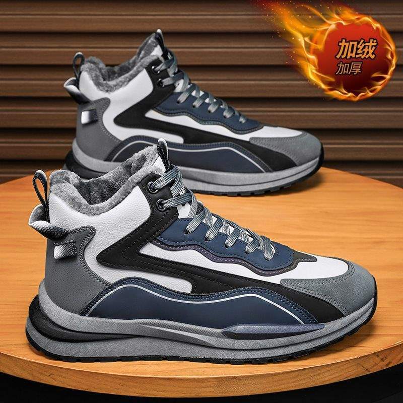 

Men s shoes winter new thick-soled velvet warm dad shoes men s youth versatile sports high-top shoes men s casual shoes 44