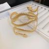 European & American Pleated Metal Bangle: Elegant Cold-Style Bracelet with High-End Luxury Design