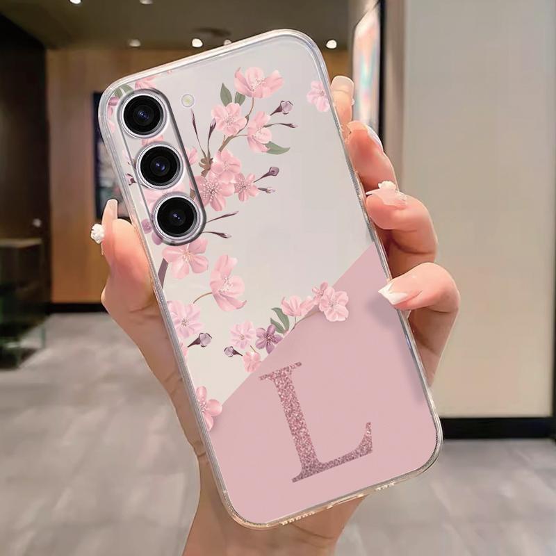 For Samsung Galaxy A15 5G Clear Letter Flowers Fashion Phone Cover Soft Silicone Fundas For Samsung A 15 Shell GalaxyA15 Capa