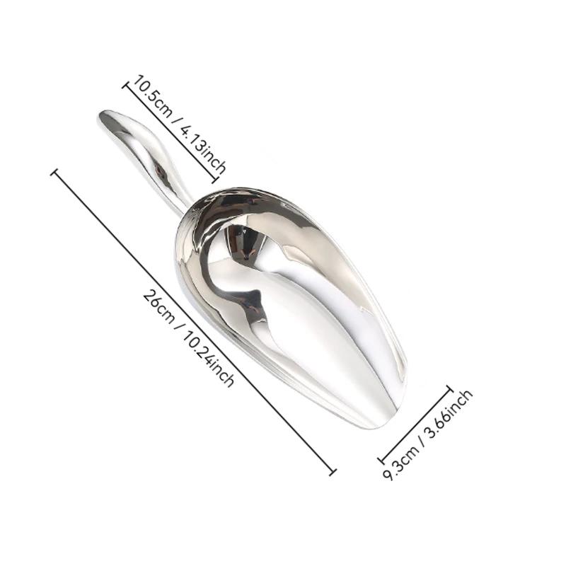 Stainless Steel Ice Shovel Coffee Beans Ice Cube Scoop Bar Ice Scraper Flour Nut Spoon Grain Dry Goods Shovel Kitchen Utensils