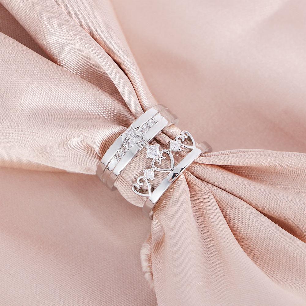 

1 пара колец Prince Promise Queen Couple Princess Her and His Band Couple Rings
