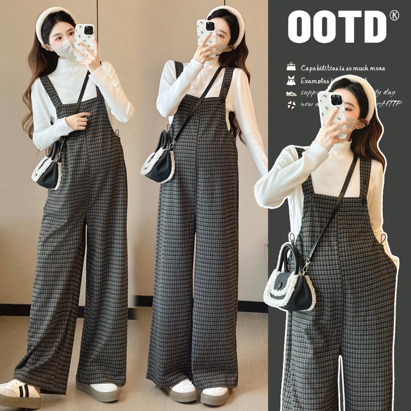

2025 Autumn/Winter Maternity Overalls & Long Sleeve Top Set 2XL (145-165 catty)