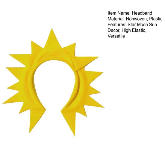 Star Moon Sun Headband Women Girls Kids Hairpiece Fabric Tiara Halloween Stage Weddings