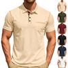 European, American Summer New Solid Color Men's Short Sleeves In Stock, Casual Business Sports Lapel Polo Shirt