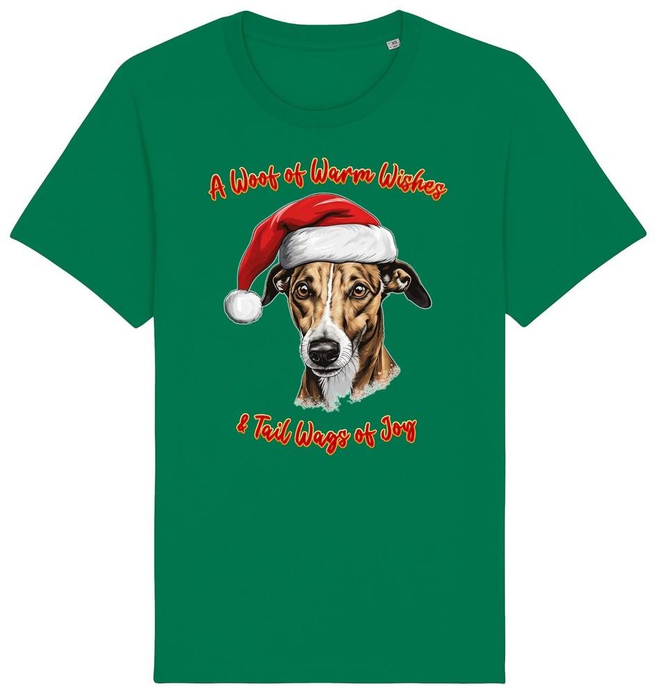 

Kids GREYHOUND Christmas T-Shirt Santa Dog Woof Wishes Dogs Boys Girls Pets L
