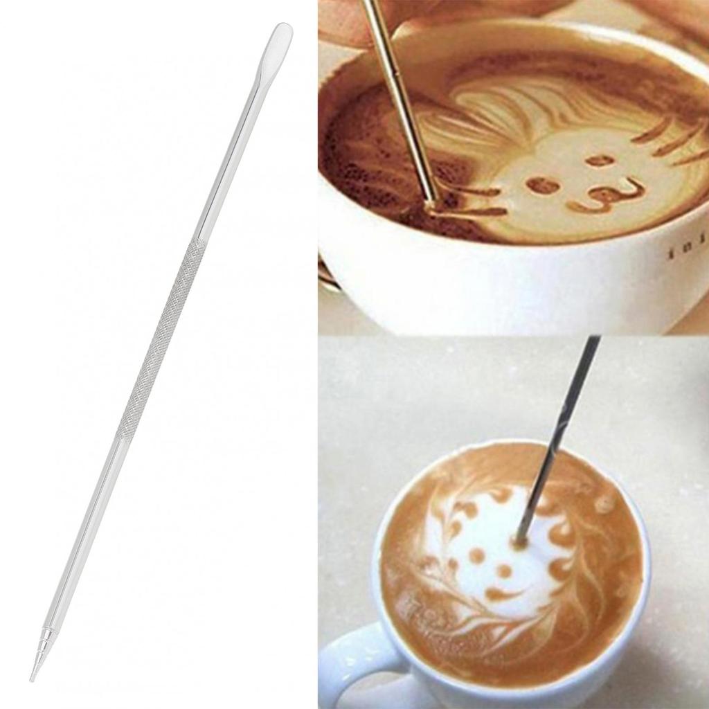 Podpórka na długopis Latte Art ze stali nierdzewnej ozdobiona kawą