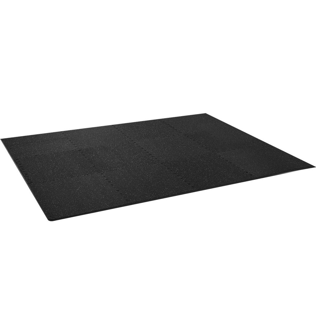 12 PCS 1/2 inch Thick Gym Floor Mats, 24" x 24" EVA Foam & Rubber Top Interlocking Workout Floor Mats with 48 sq.ft Coverage, Waterproof Exercise