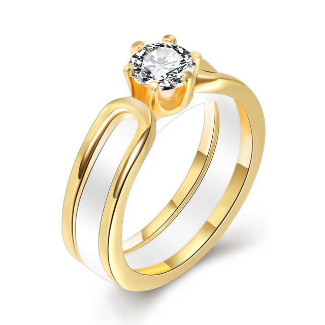 New Fashion Black Square Crystal Brand Jewelry Accessories Ring Unique Stainless Steel Rings for Women