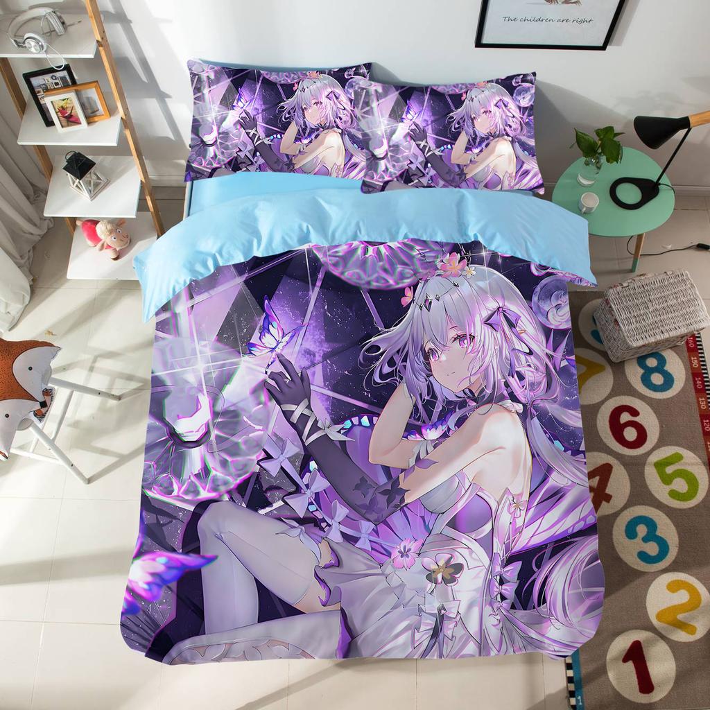 Anime Cartoon Pattern Duvet Cover Set 3pcs Honkai: Star Rail Bedding Set Single/twin Size Dormitory Decor Bedroom Decor for Teen