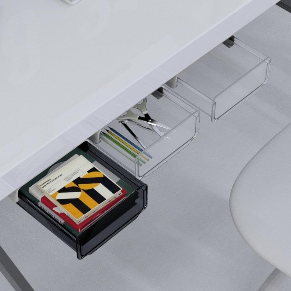 Space Saving Under Desk Drawer Organizer Slide Buckle Hidden Office Organizer  Desk Drawer