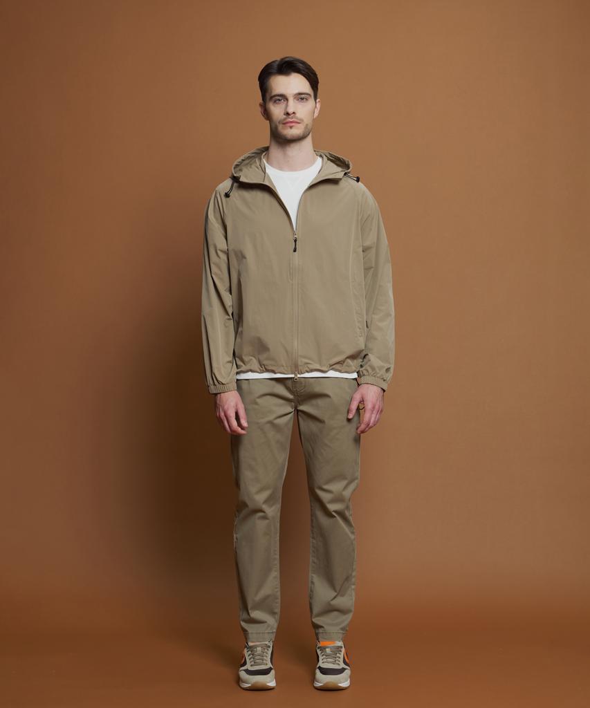 Panicale Beige Light Hooded Windbreaker