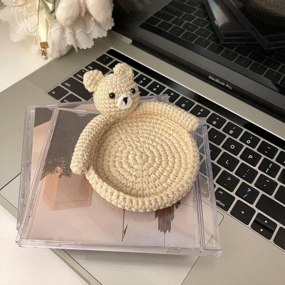 Non-slip Duck Crochet Coasters Table Protection Woven Water Cup Pad Animal Cup Mat Restaurants