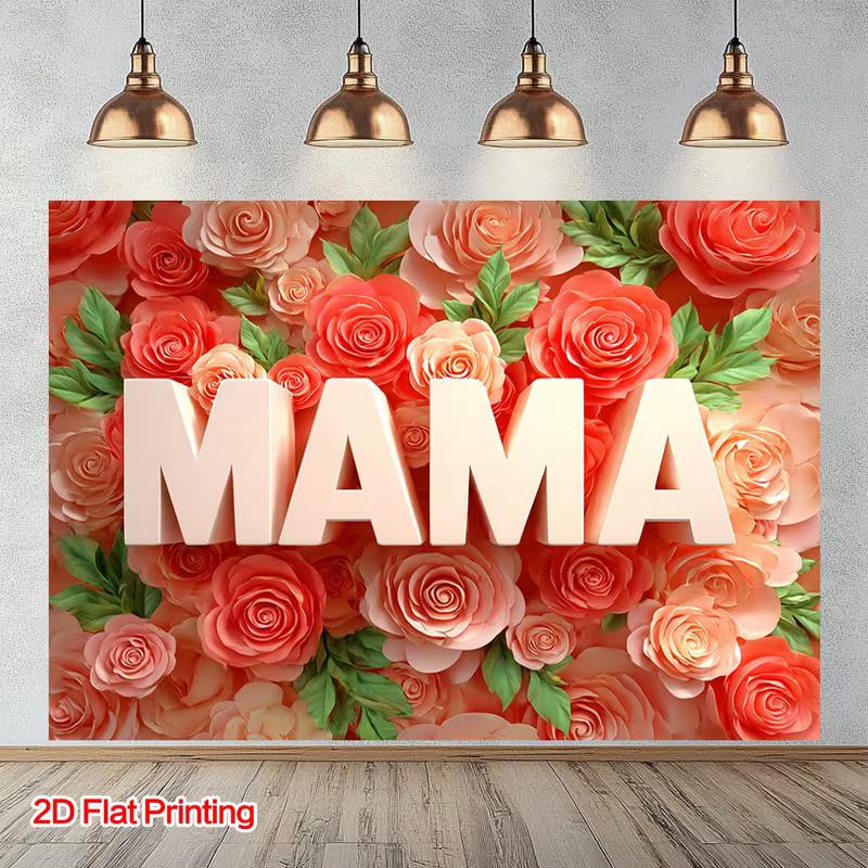 

2D Flat Printing Paw Print Backdrop Pink Floral Pet Party Photo Booth Decor 47.2x31.5inch/120*80cm