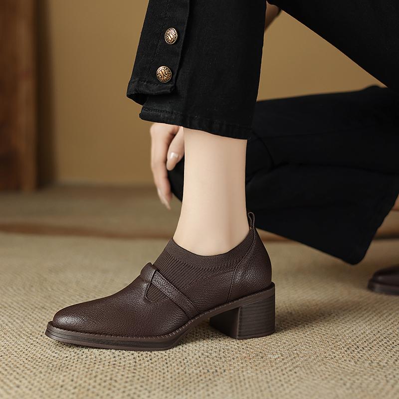 Fashion 2025 New Women Thick Heels Party Wedding Shoes Woman Round Toe Ladies Platform Oxford Shoes Fashion Ladies Office Pumps Brogues