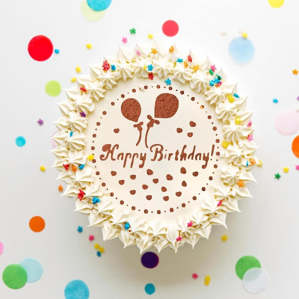 Plastic Cake Stencils for Decorating-Reble, Easy to Clean, Multi-Design Baking Stencils for Buttercream, Sprinkle & Birthday Cakes-Professional Cake