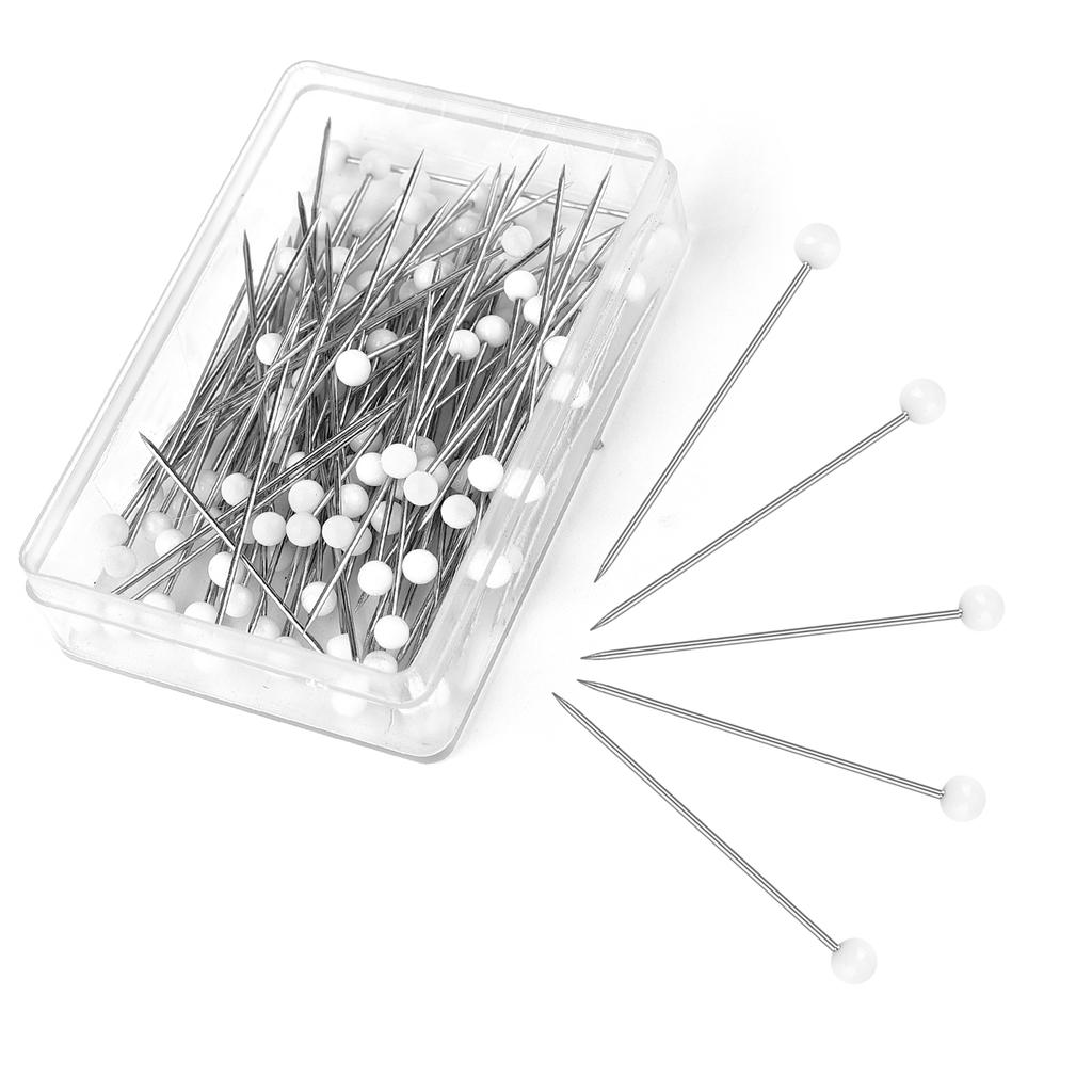 50/100Pcs Fashion Sewing Needles Colored Glass/Ceramics Head Bead Pin Stitch Knitting Needles Sewing Fixed DIY Safety Pin 32mm