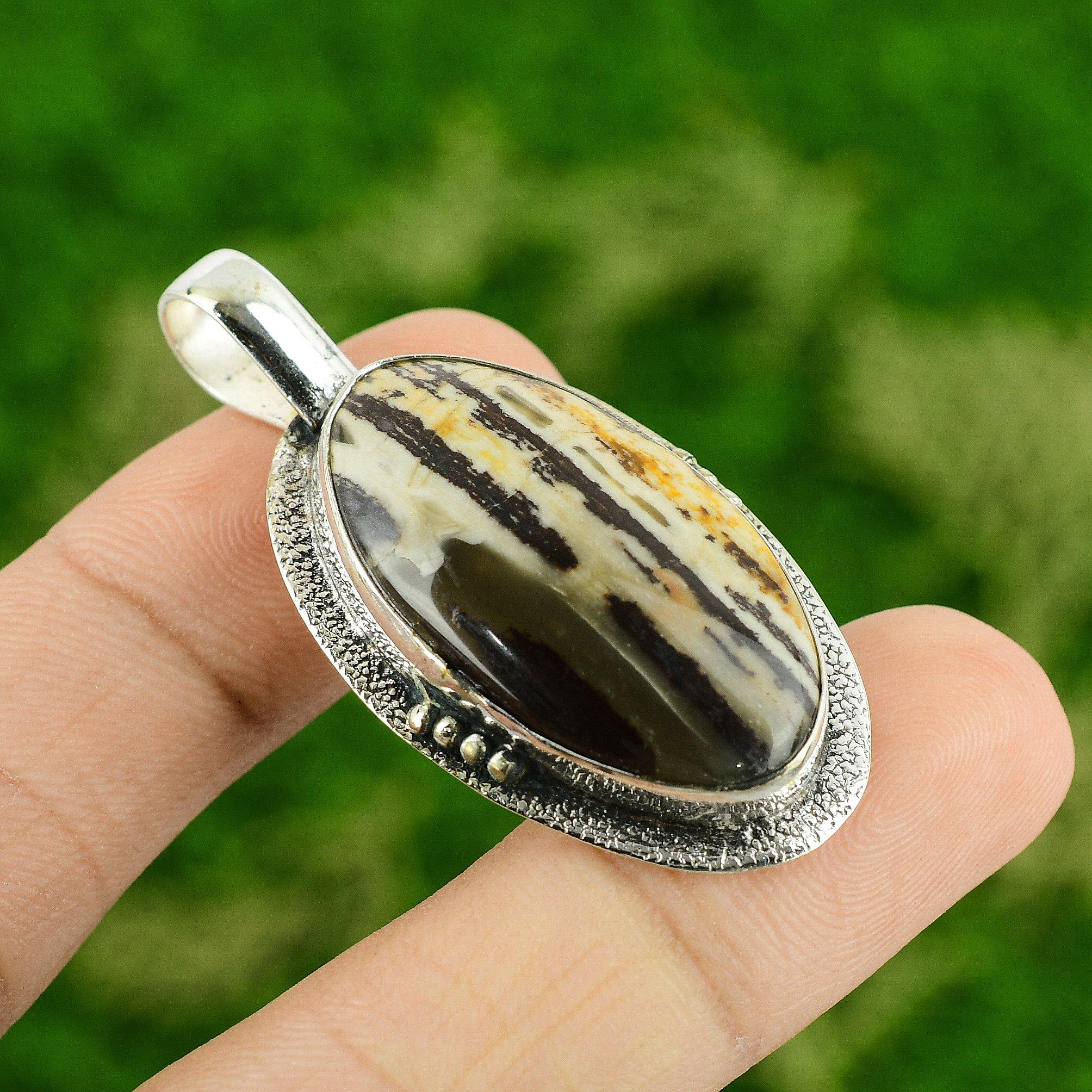 

Daughters Day Deal 925 Sterling Silver Natural Coconut Jasper Bezel Wife Pendant