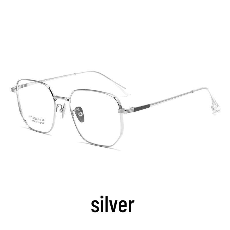 New Model 8579T Polygon Retro Pure Titanium Eyeglass Frames - Super Light Myopia Glasses, Large Frame