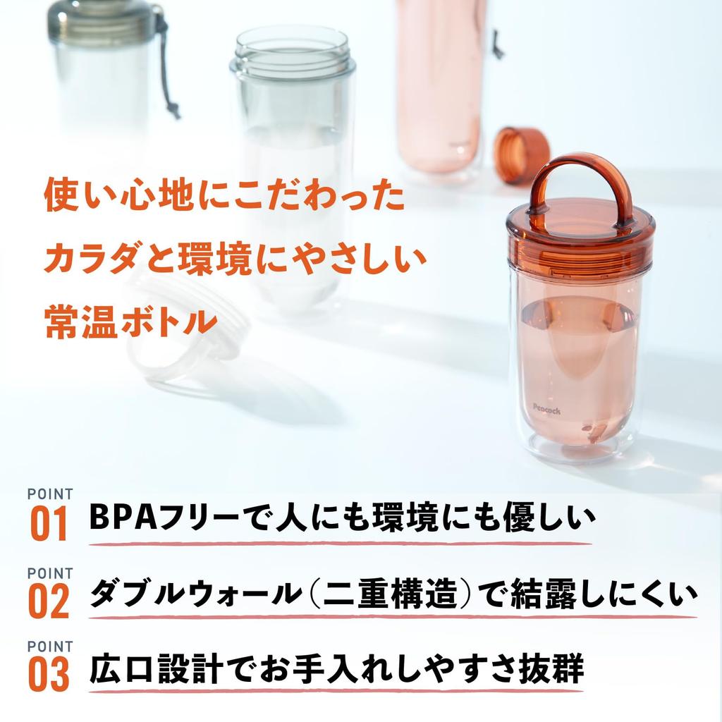 Clear Bottle 480ml Brick Water Bottle Lightweight Shaker XR The-peacock PPA-50