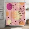 Modern Bathroom Decor: Pink Abstract Shower Curtain with Geometric Shapes Perfect for a Spa-Like Experience at Home