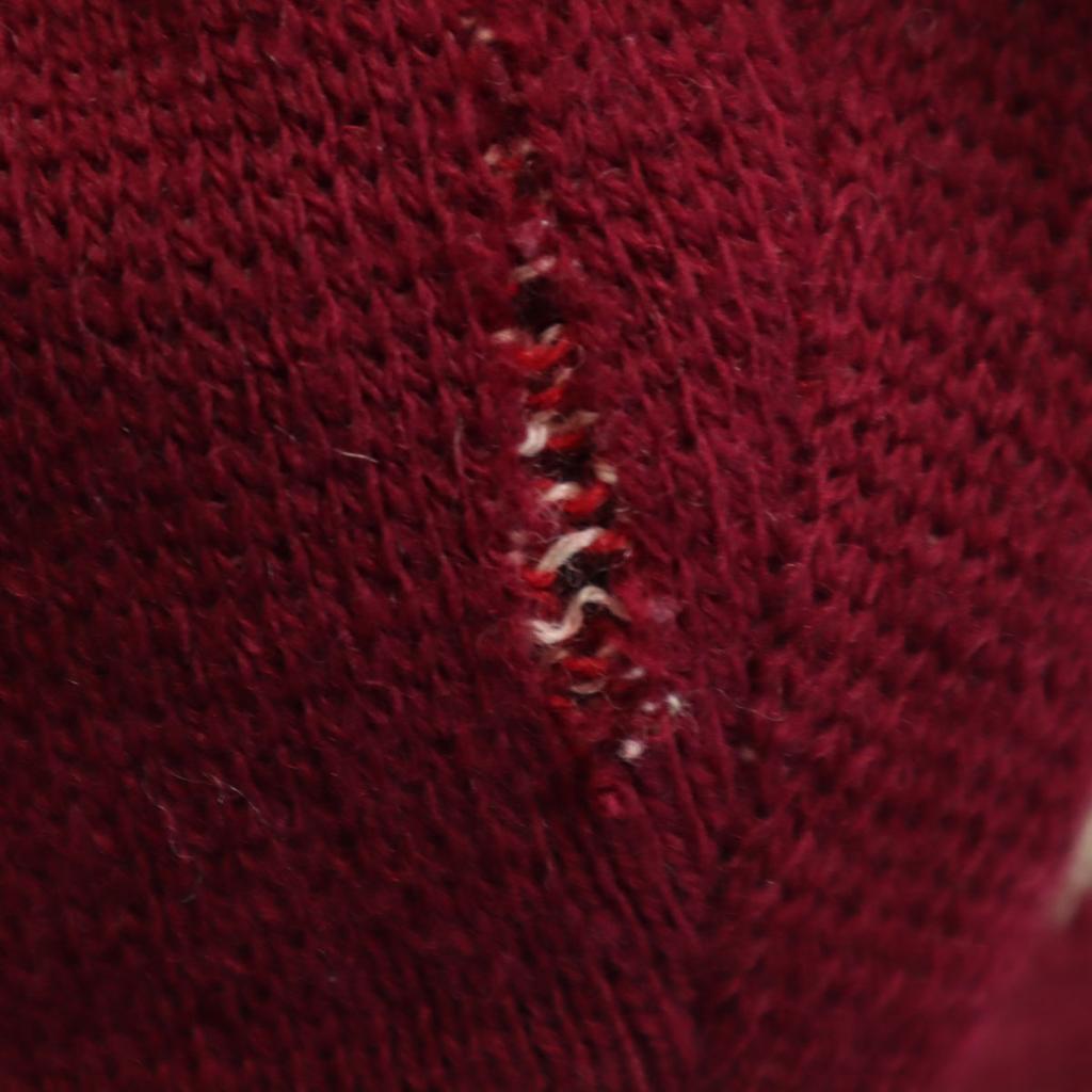 30s Vintage Emblem Pattern Long Sleeve Sweater Bordeaux Knit Men's Used