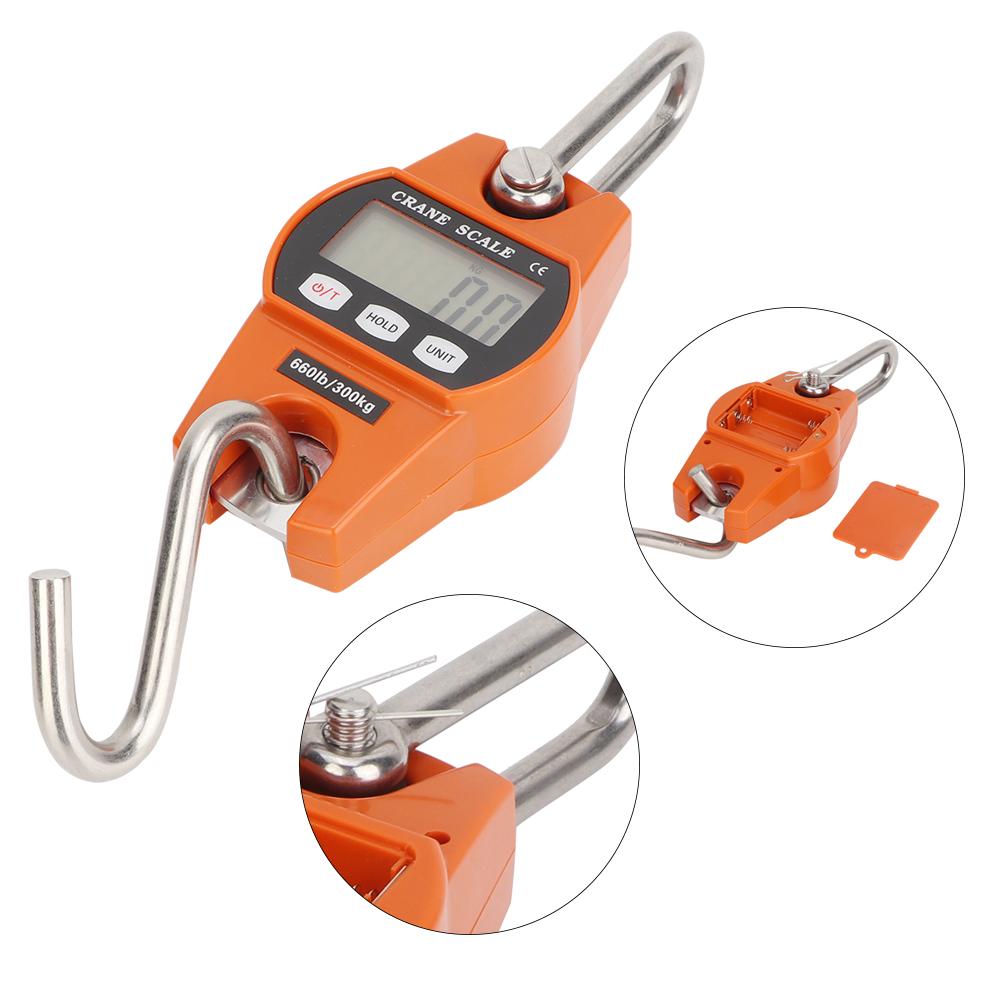 Digital Crane Scale 300kg/600lbs Heavy Duty Hanging Scale for Home Farm Factory Hunting