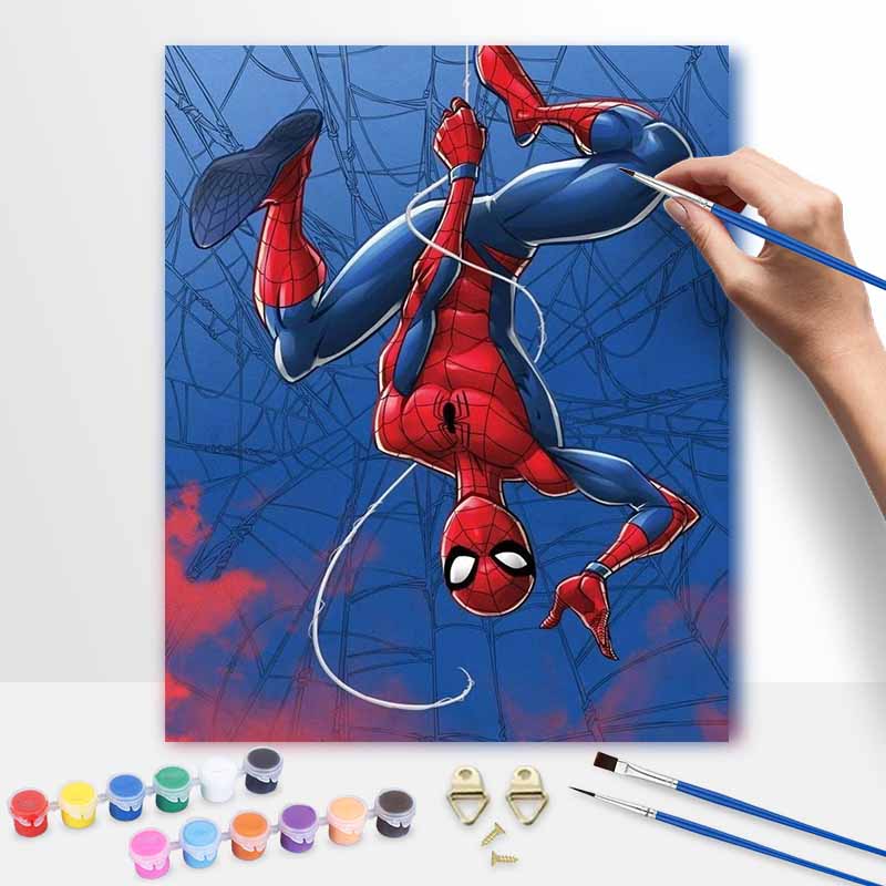 Disney SpiderMan oil painting art handmade diy painting home decoration gift 20x30cm