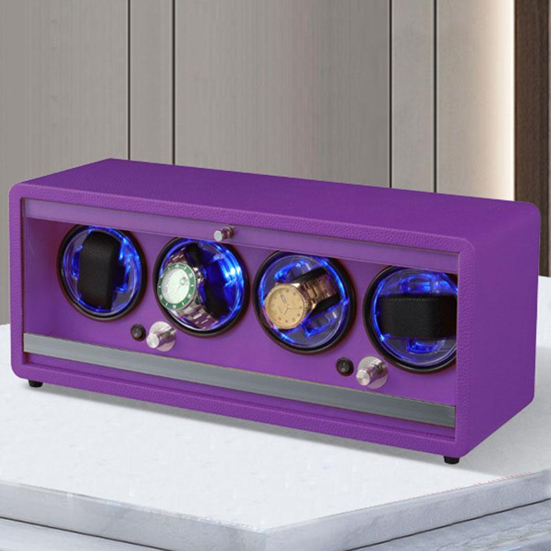 4 Slot Watch Winders Automatic Winding Watch Box Mechanical Wrist Watches Rotator Winding Device Leather Watches Winder