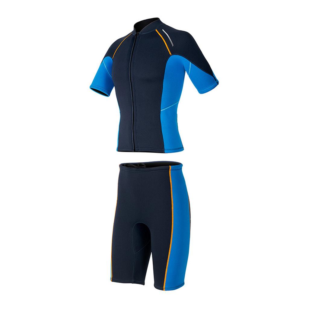 Muta da 1,5 mm per Uomo Muta da Sub Snorkeling Costume da Bagno con Protezione Solare Set Termico Caldo a Maniche Corte e Pantaloncini