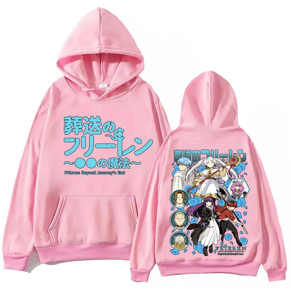 Sudadera con capucha de anime vintage Frieren 2026 para hombre y mujer Harajuku Manga Larga Pullover Tops Hip Hop Streetwear Oversized