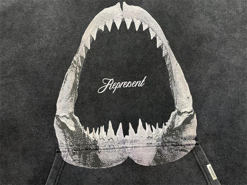 Megalodon Vintage Distressed Cotton Hoodie - Trendy High Street Style, Casual Loose Fit