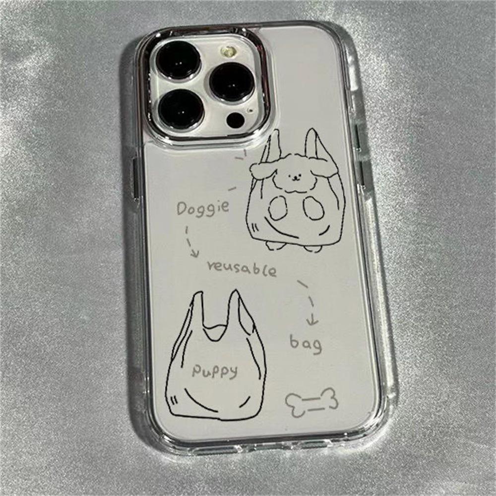 Applicable to iPhone17ProMax bag, puppy transparent mobile phone case, Apple 16Pro large hole 15/14 anti-drop