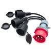 Heavy Duty 35Cm 5 Pin Industrial Power Cable CEE Plug Adapter Cord PVC Texture Power Cord Great for Outdoor Use
