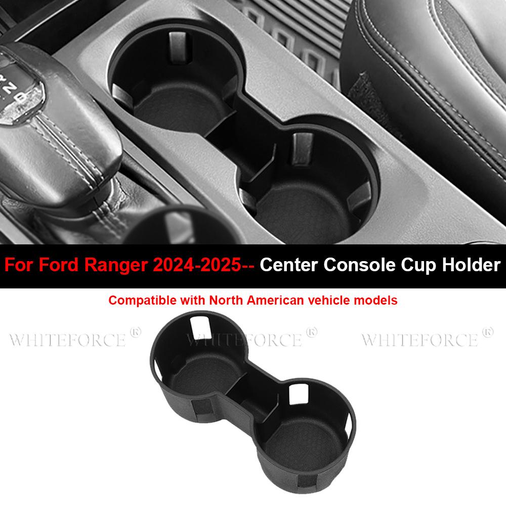 For Ford Ranger 2024-2025 Silicone Center Console Water Cup Holder Electric Handbrake Armrest Storage Box Layered Organizer Tray