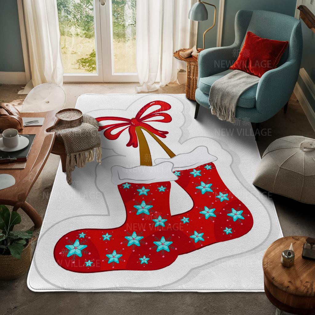 House Entrance Carpet Home Door Mat Living Room Bath Foot Bathroom Non-slip Water Absorption Rugs Bath Merry Christmas Winter