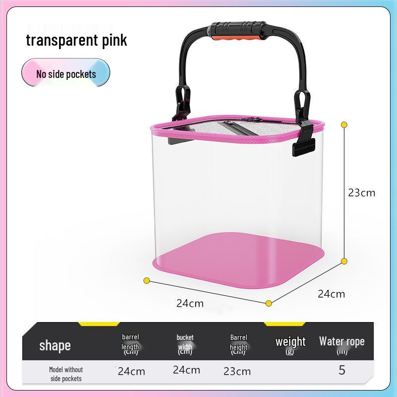 Foldable EVA Multipurpose Fish Tank & Breeding Bucket - Transparent Outdoor Fishing Gear