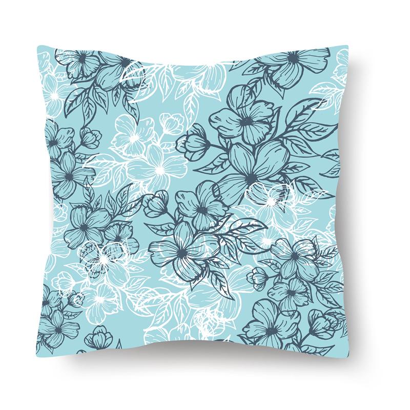 Nordischer Blumendruck Kissenbezug 45x45CM Sofa Büro Sitz Auto Kissenbezug Kreatives Ornament Schlafzimmer Zimmer Heimdekoration