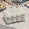 [Elegant Tissue Box] White Elegant Modern Cloud-Shaped Glossy Plastic Tissue Box Holder | Stylish Home Decor for Kitchen, Bedroom, and Living Room