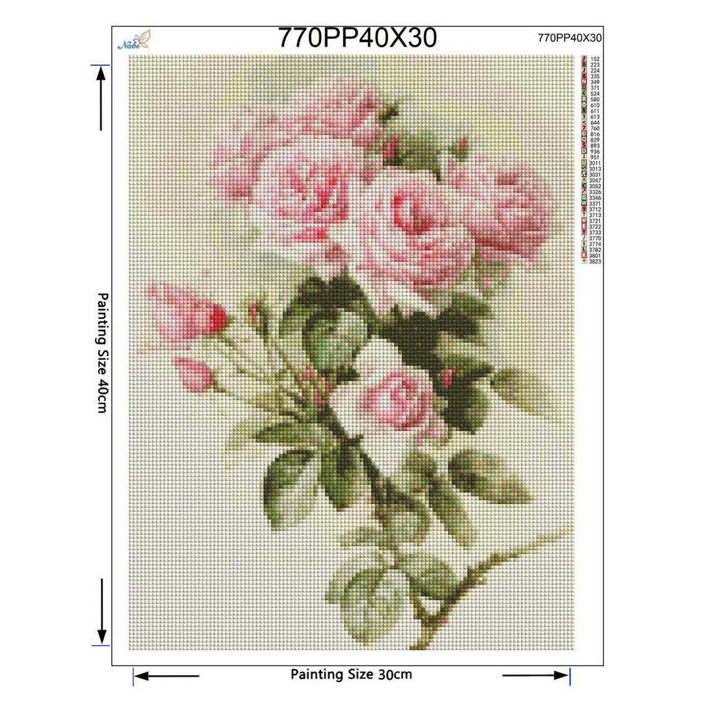 5d Rhinestones Diy Diamond Painting Cross Stitch Kits Full Drill Fabric Embroidery Flowers Rose