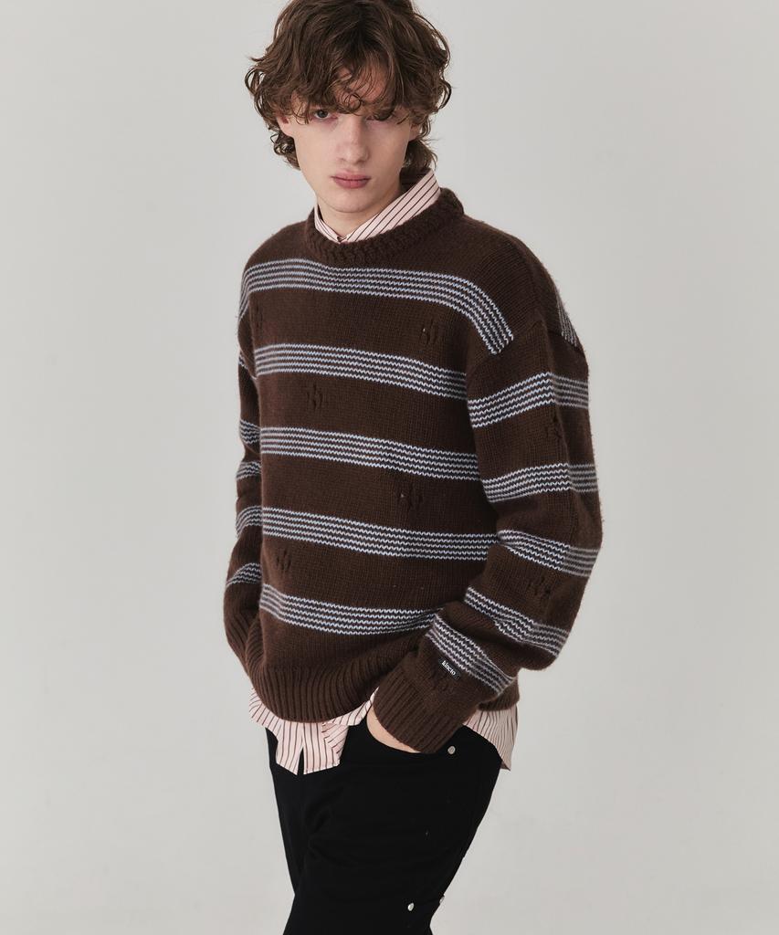 KINETO Breeze Stripe Wool Sweater_Brown