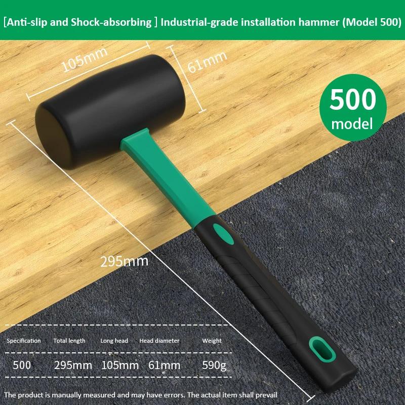 Hi-Spec Double Face Rubber Hammer Practical Multifunction Double-Sided Rubber Hammer Non-Slip Handle for Installation/DIY