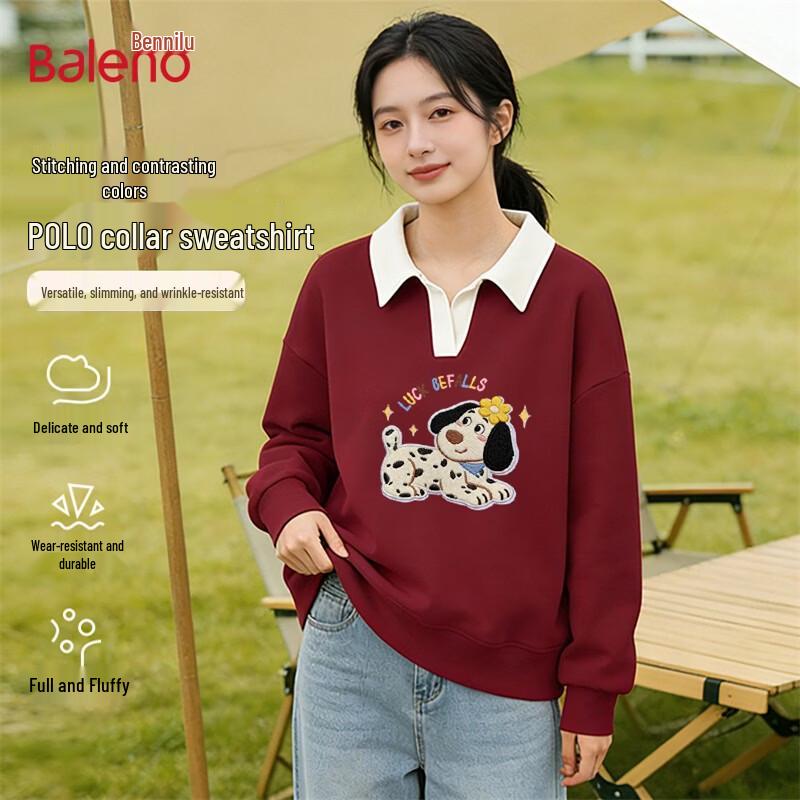 Baleno Women s Colorblock Polo Collar Graphic Sweatshirt S