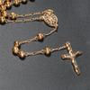 Vintage Kreuzanhänger Halsketten Gold Silber Farbe Rosenkranz Metallperlen Kette Jesus Kruzifix Jungfrau Maria Mode Damen Herren Schmuck