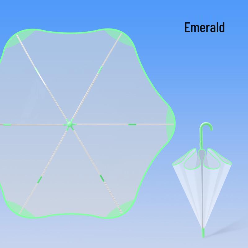 Kids' Safe Transparent Cartoon Umbrella: Automatic, Round-Corner Design for Kindergarten Boys & Girls
