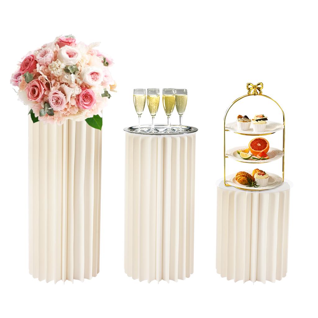 Wedding Centerpieces Cardboard Vases - Set of 3 Flower Vase Flowers Stand for Party Tables Decorations - Elegant Bulk Weddings