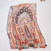 Used D449 ETRO Paisley Pattern Stole Shawl Red Beautiful Silk