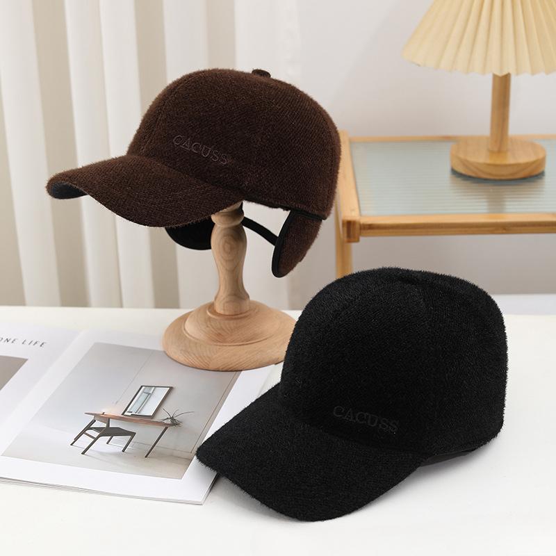 New Style Fashion Trend Baseball Cap Men Autumn and Winter Velvet Outdoor Warm Baseball Cap Letter Hat